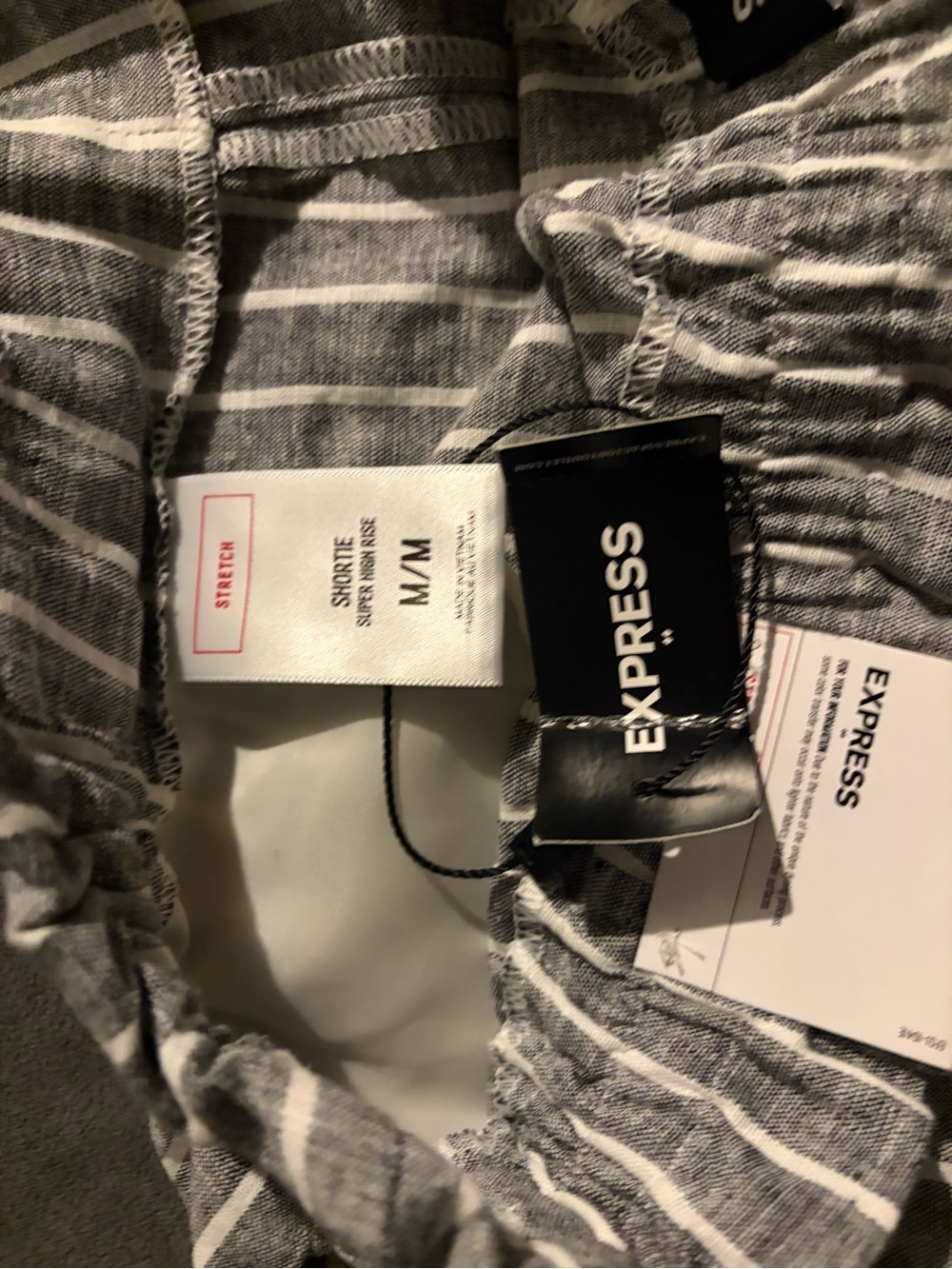 Express Gray & White Striped Ankle Jeans